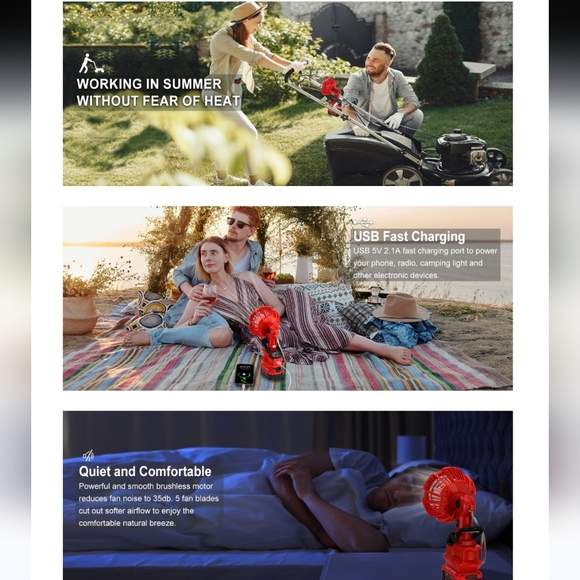 Portable Clip on Fan for Craftsman V20 Battery w/3 Speed (battery not included) - Picture 15 of 17